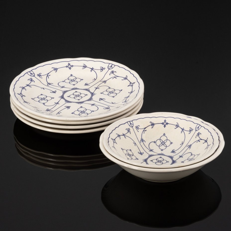 Набор обеденный на 4 персоны (4 обеденных тарелки и 2 салатника), English Ironstone Tableware (EIT)