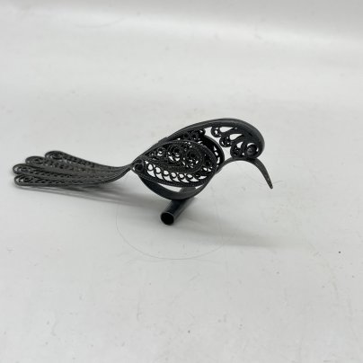 Статуэтка птички в технике ажурной скани, металл, СССР, 1960-1980 гг.