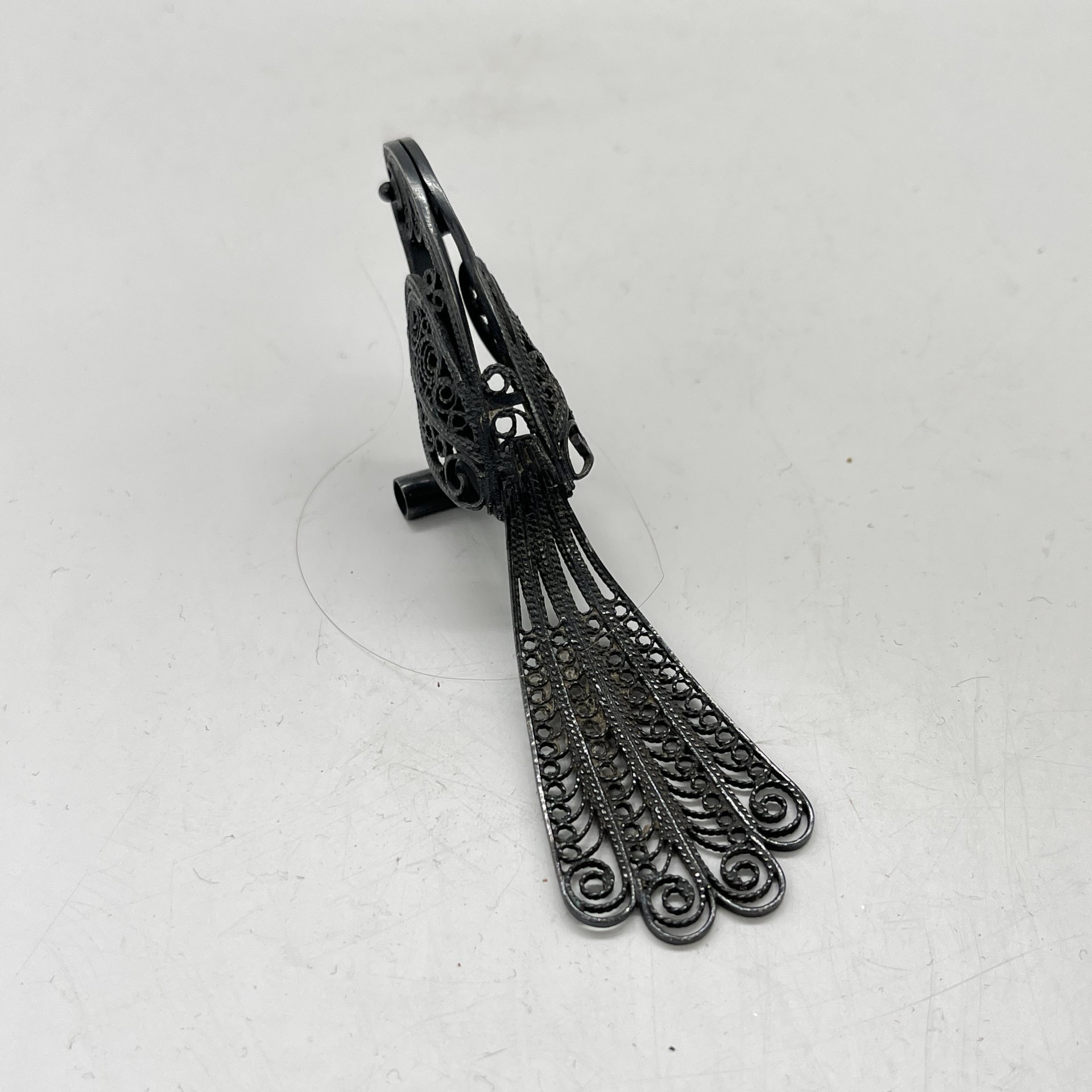 Статуэтка птички в технике ажурной скани, металл, СССР, 1960-1980 гг.