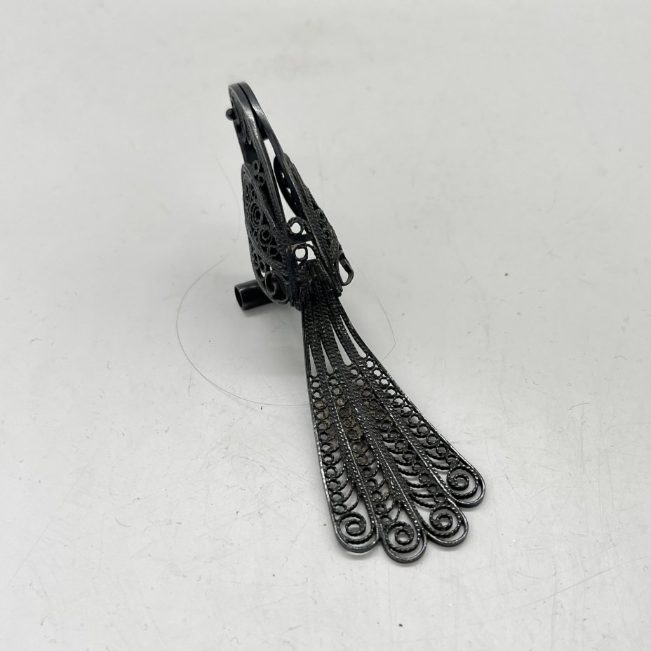 Статуэтка птички в технике ажурной скани, металл, СССР, 1960-1980 гг.