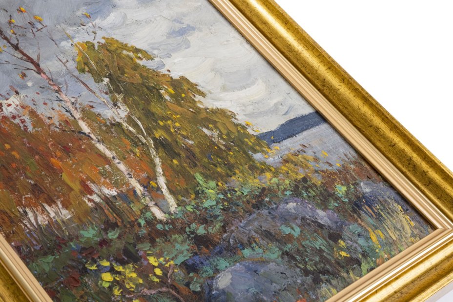 Картина "Осенний пейзаж" в раме, неизвестный художник