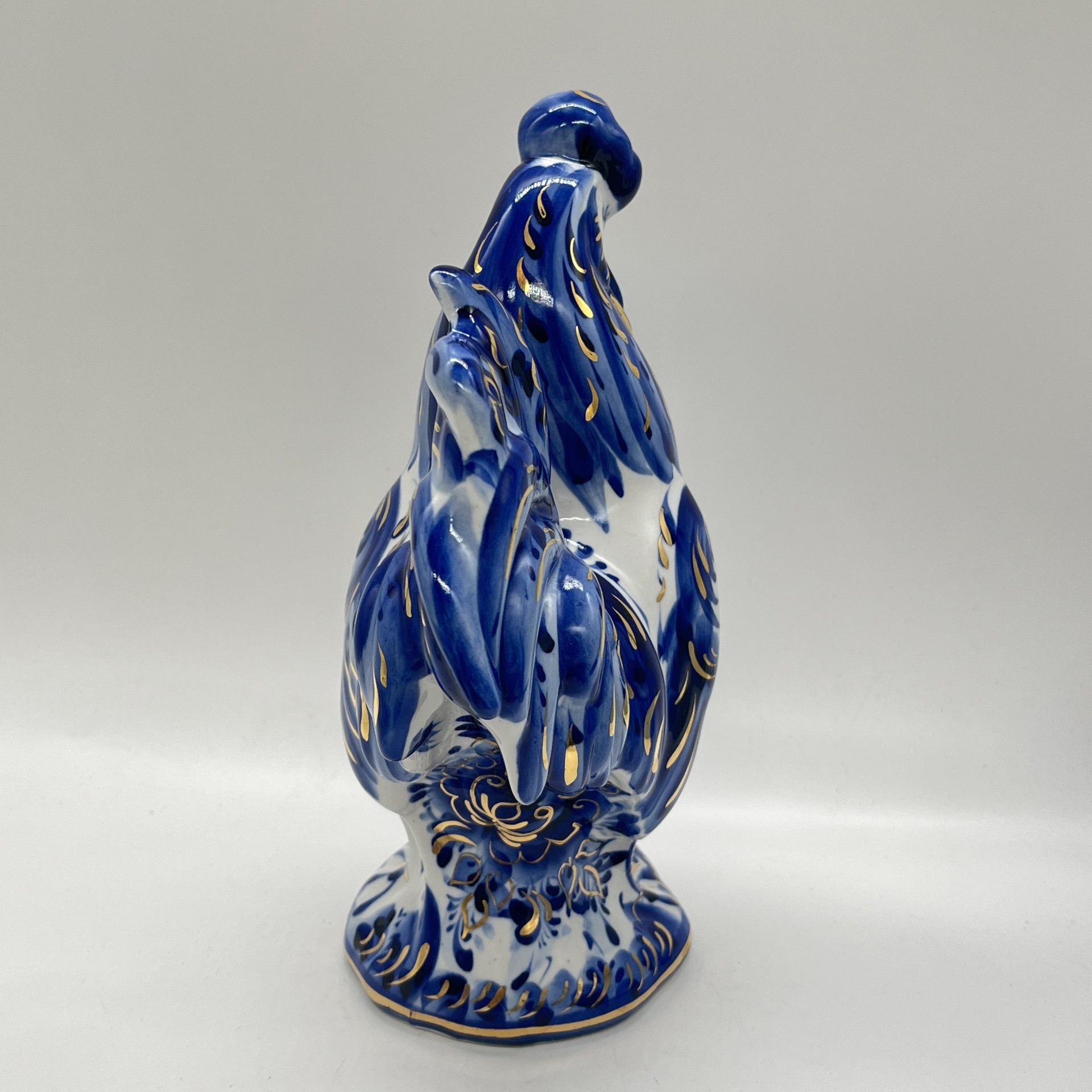 Статуэтка "Петух" с расписным декором, Гжель, фарфор, роспись, Россия, 1990-2010 гг.