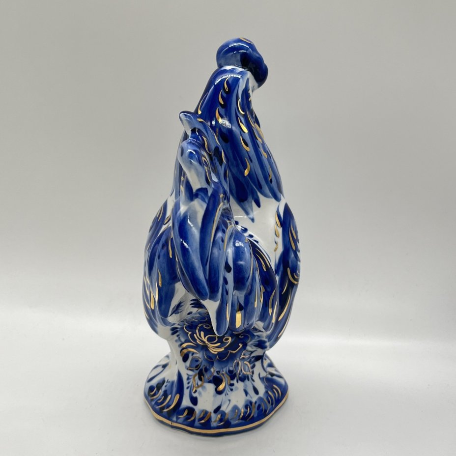 Статуэтка "Петух" с расписным декором, Гжель, фарфор, роспись, Россия, 1990-2010 гг.