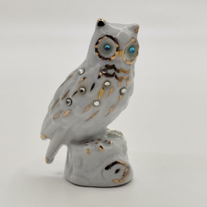 Статуэтка "Сова", фарфор, стразы, роспись, Азия, 2000-2020 гг.