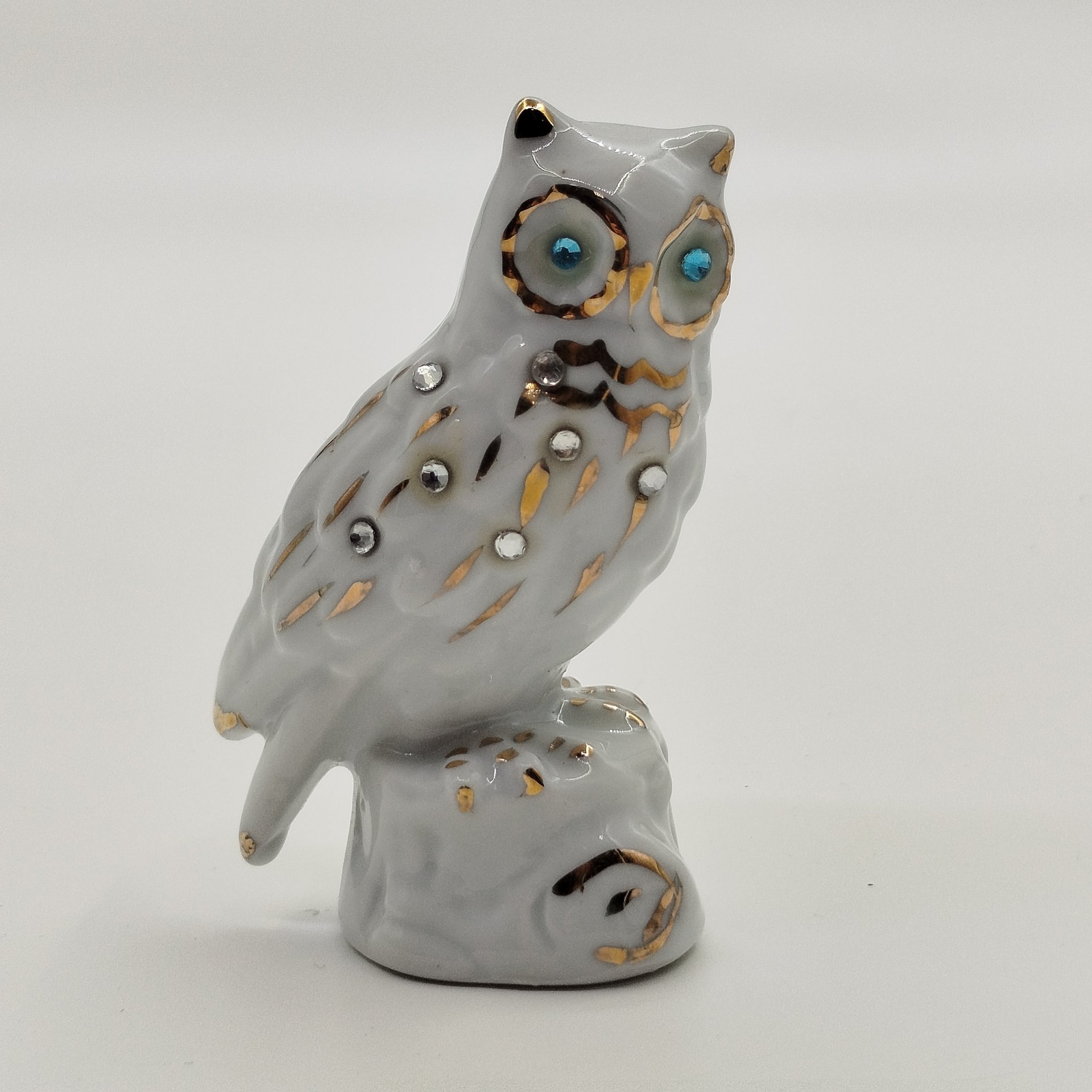 Статуэтка "Сова", фарфор, стразы, роспись, Азия, 2000-2020 гг.