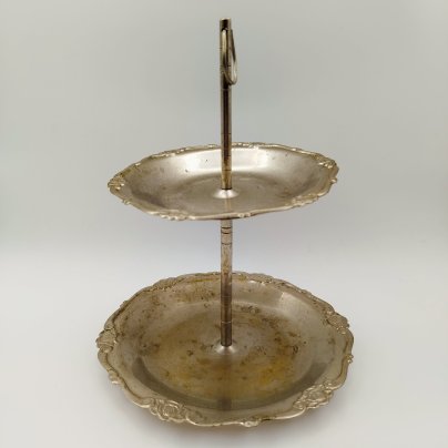 Конфетница - этажерка двухярусная, металл, СССР, 1950-1980 гг.