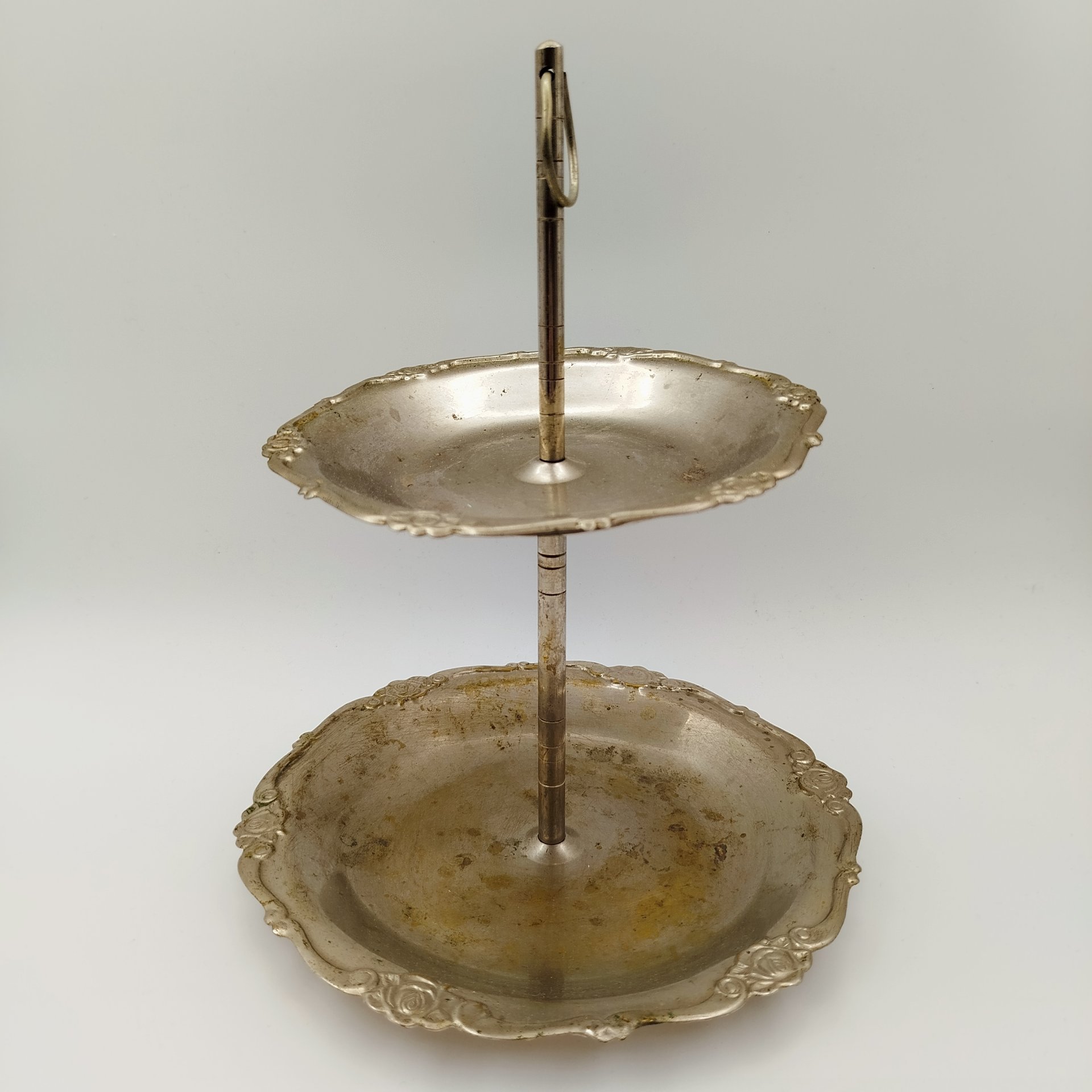 Конфетница - этажерка двухярусная, металл, СССР, 1950-1980 гг.