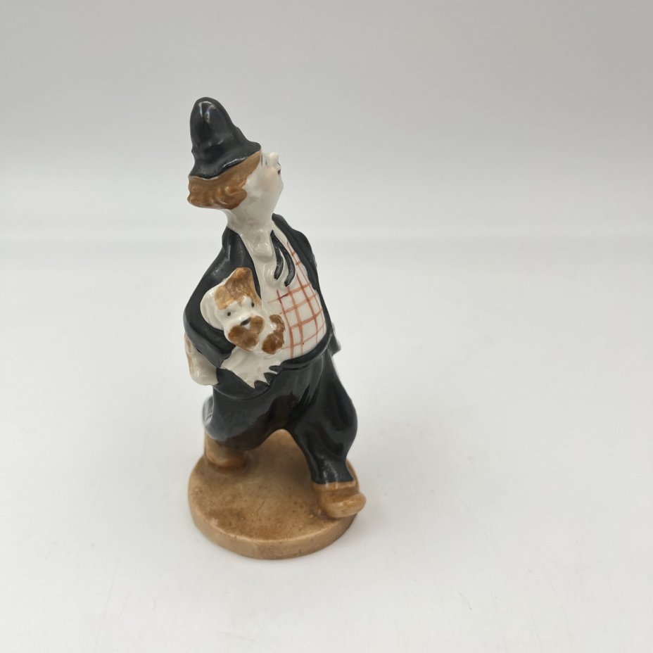 Статуэтка "Клоун Карандаш", автор Г. А. В. Траугот, фарфор, роспись, Артель «Прогресс», СССР, 1950-1960 гг.