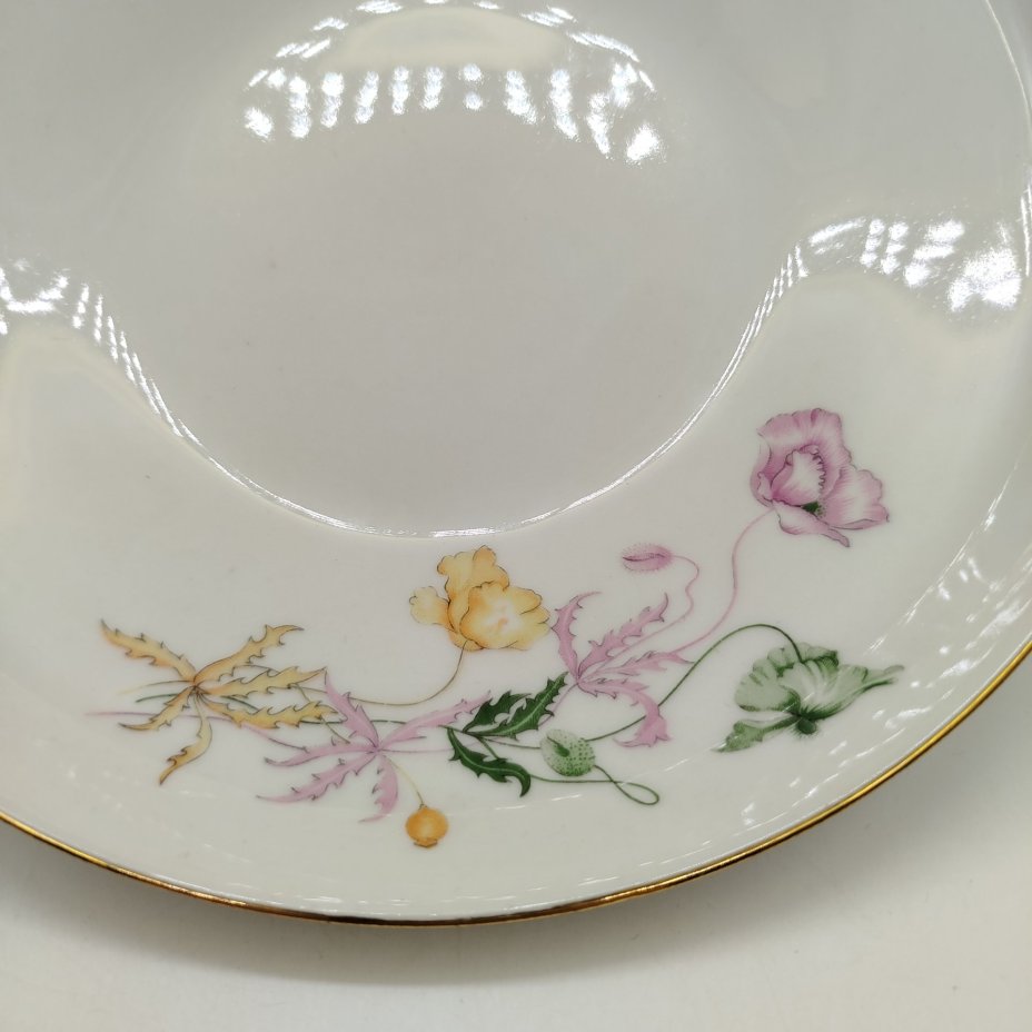 Салатник с растительным декором, фарфор, деколь, золочение, Concordia Lesov, Чехословакия, 1970-1991 гг.