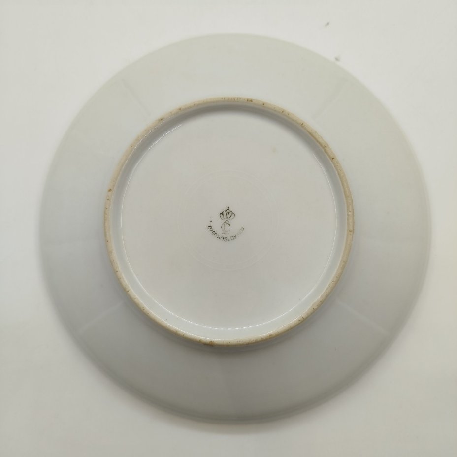 Салатник с растительным декором, фарфор, деколь, золочение, Concordia Lesov, Чехословакия, 1970-1991 гг.