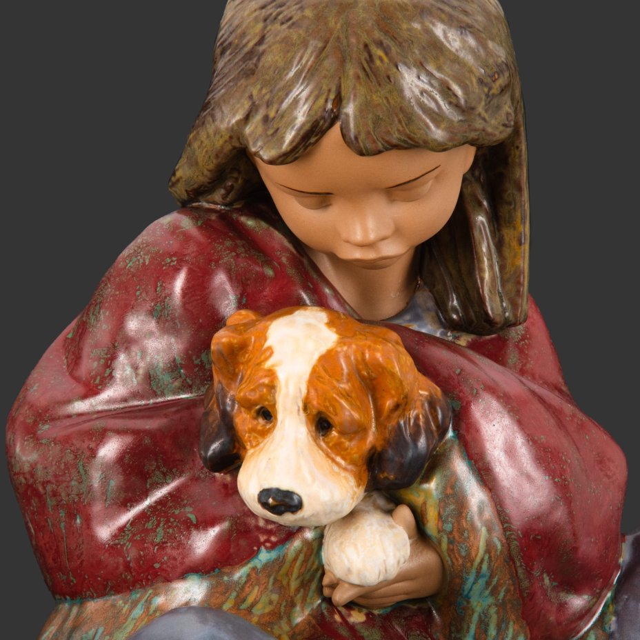 Скульптура "Loyal Companion" ("Верный спутник"), скульптор Antonio Ramos, фарфор, роспись, Lladro, Испания, 1997 г.