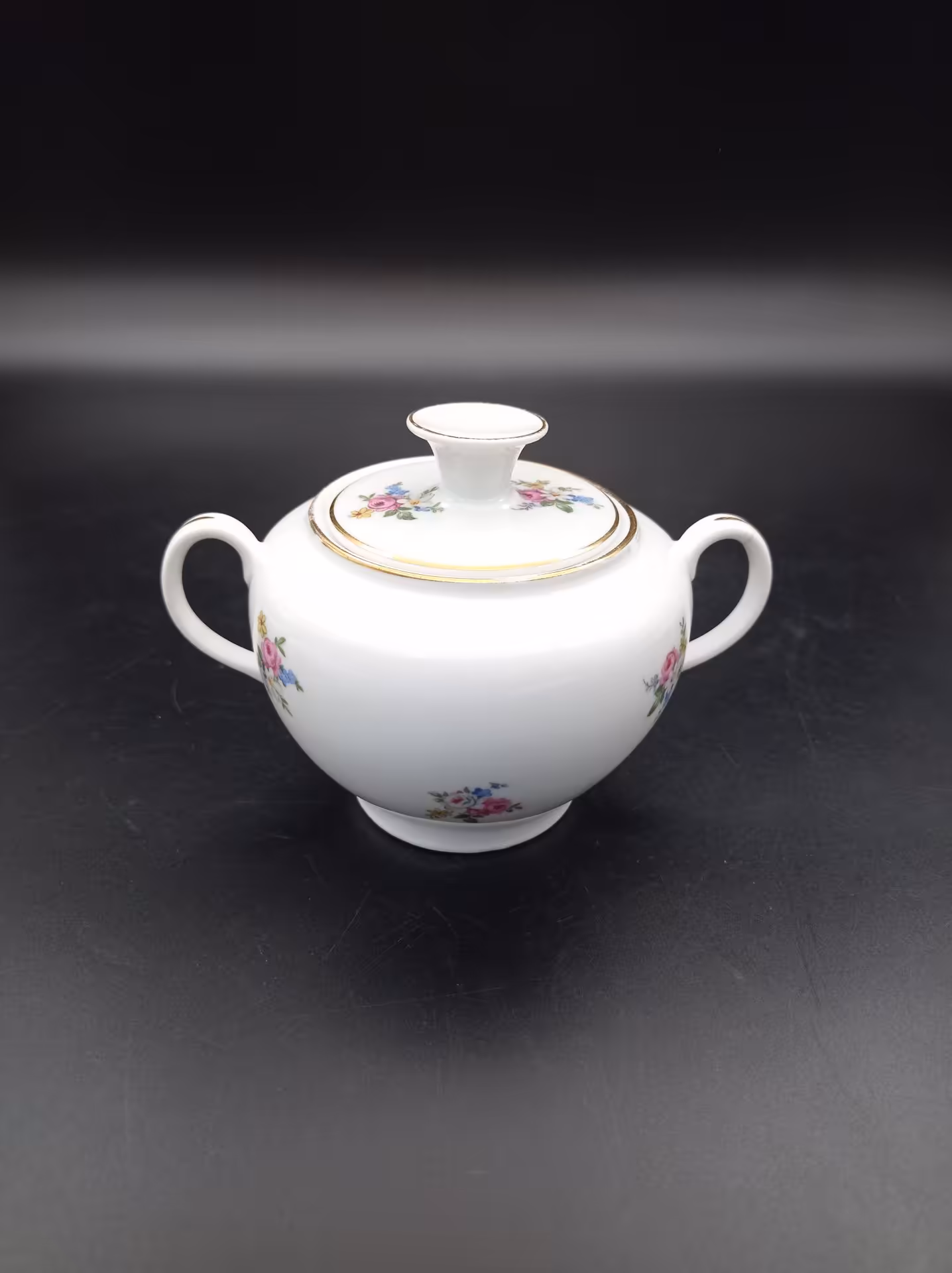 Сахарница с цветочным декором, Kaestner Saxonia