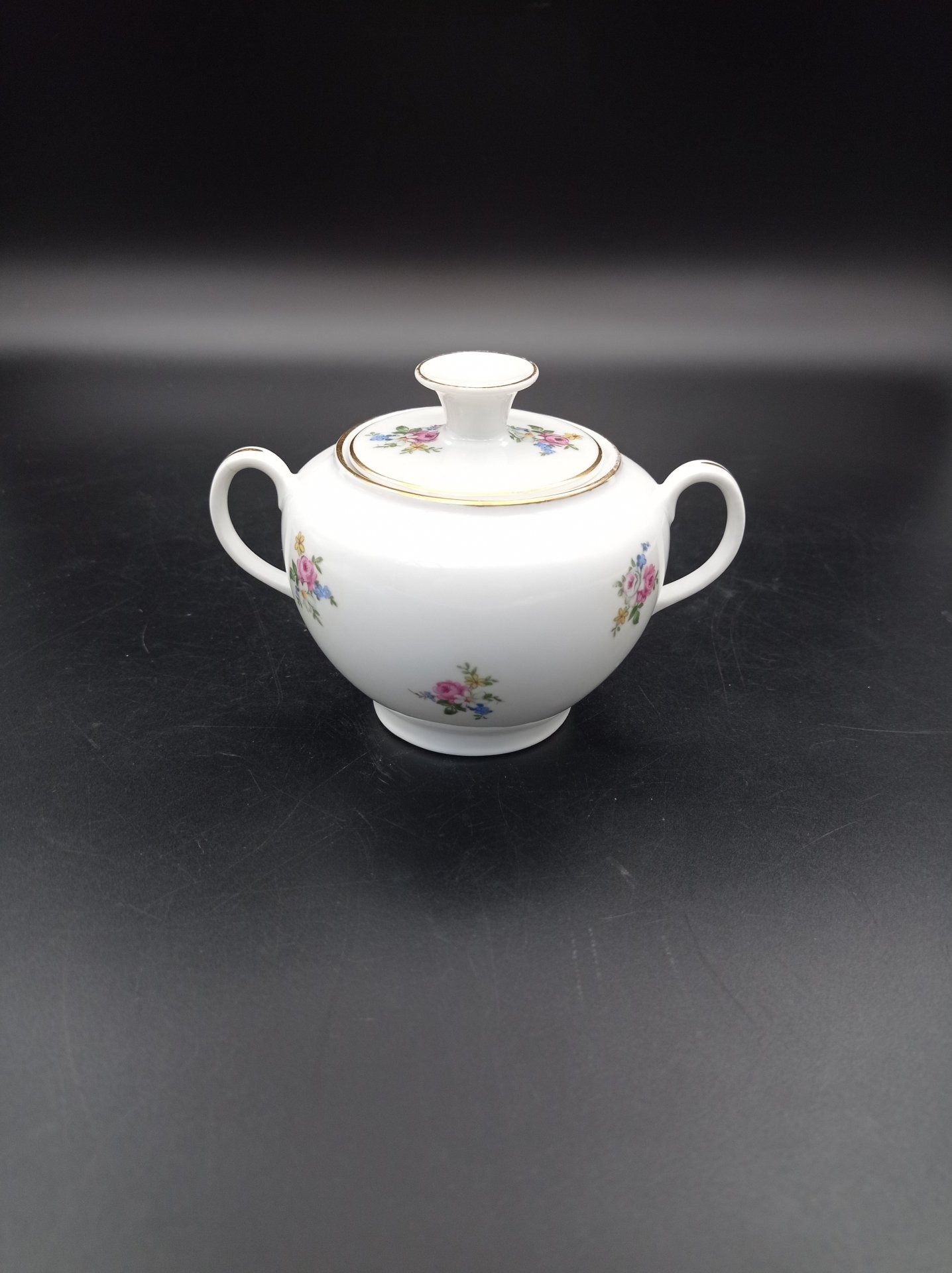 Сахарница с цветочным декором, Kaestner Saxonia