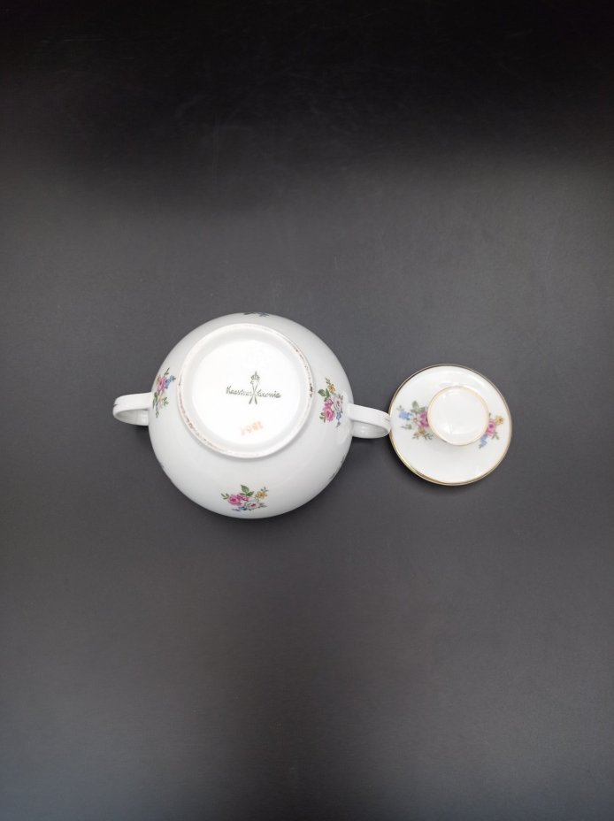 Сахарница с цветочным декором, Kaestner Saxonia
