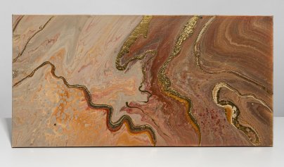 Картина «Абстракция в розовых тонах», авторская работа в технике Fluid Art, холст на MDF, акрил, Россия, 2022 г.
