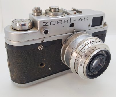 Фотоаппарат "Зоркий-4к" с объективом "Индустар-50", металл, пластик, стекло, Красногорский механический завод (КМЗ)
