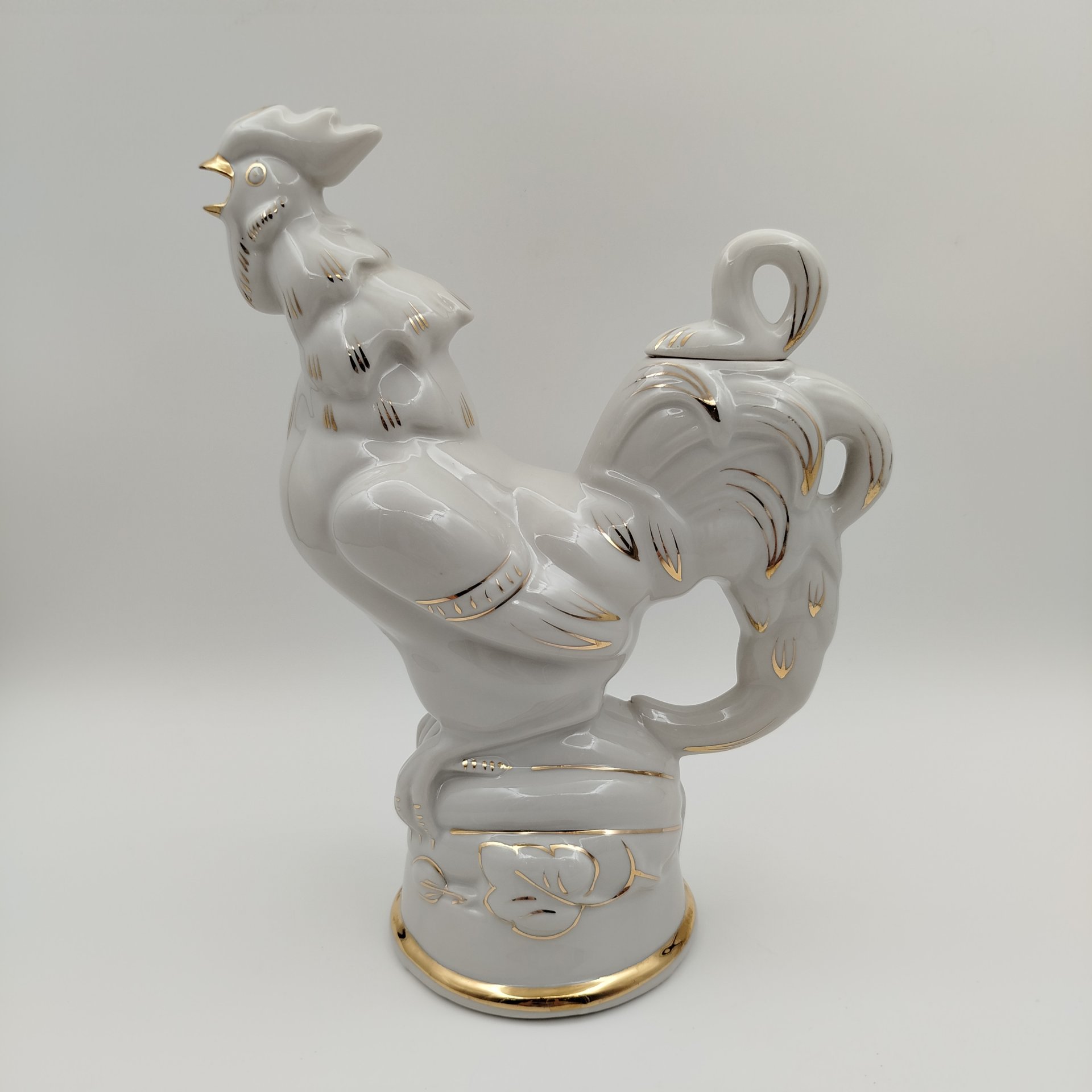 Штоф "Петух", фарфор, золочение, Городницкий фарфоровый завод, СССР, 1960-1970 гг., Городницкий фарфоровый завод