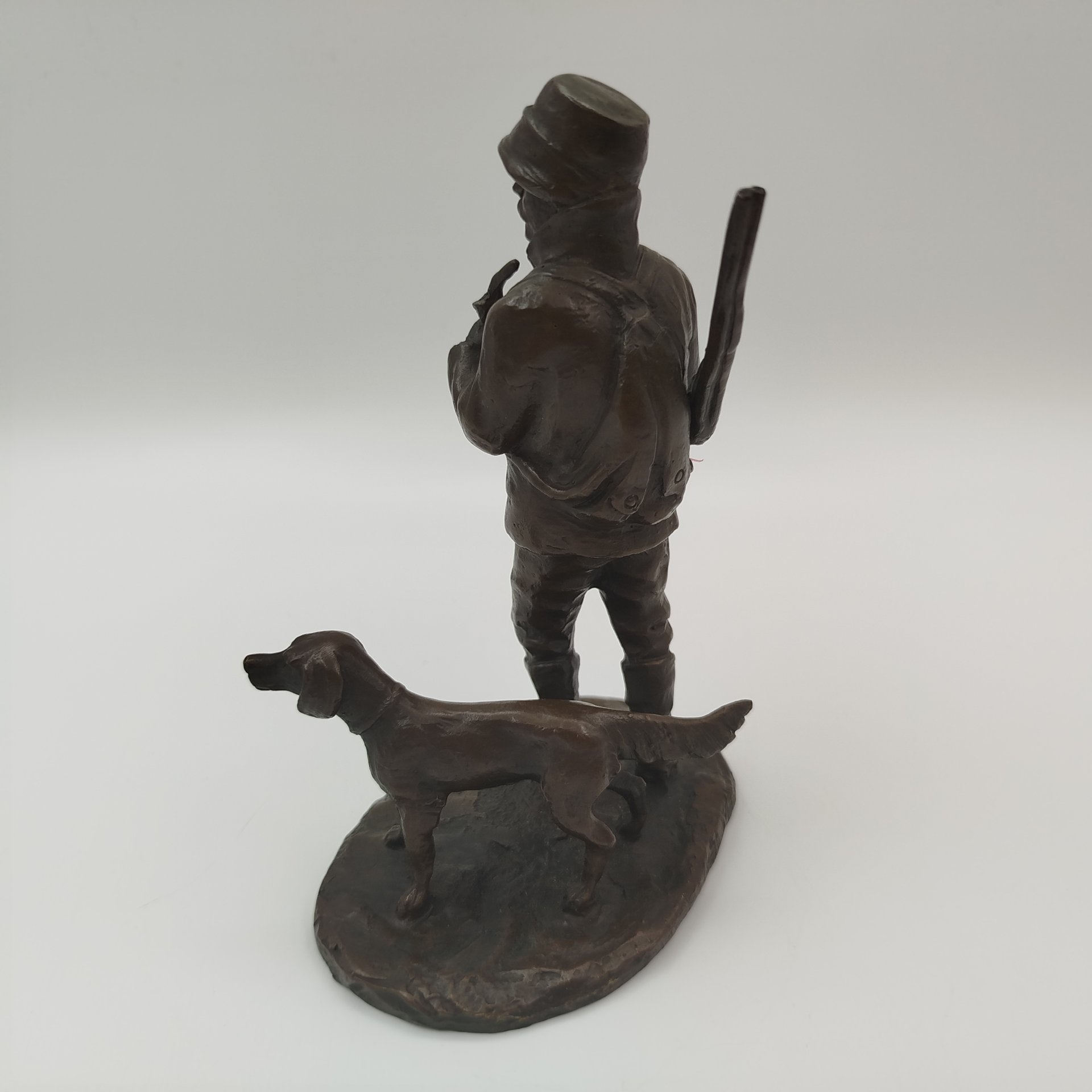Статуэтка "Охотник с собакой", мастерская Milo, бронза, литье, Италия, 1990-2000 гг.
