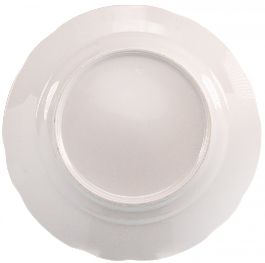 Тарелка для подачи вторых блюд с цветочным декором, фарфор, роспись, золочение, Дмитровский фарфоровый завод, с. Вербилки, СССР, 1968-1991 гг., Дмитровский фарфоровый завод (ДФЗ Вербилки)