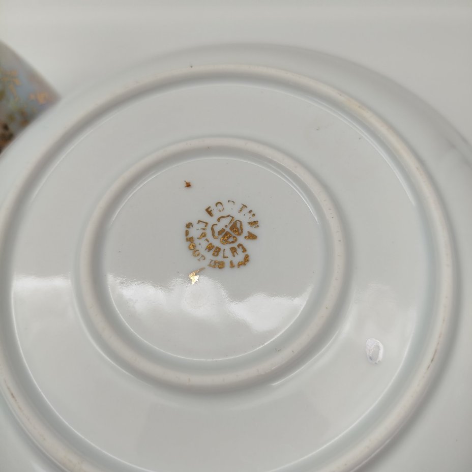 Набор сервировочный "Мадонна" (5 предметов), фарфор, люстр, деколь, золочение, Fortuna Eisenberg, ГДР, 1960-1973 гг.