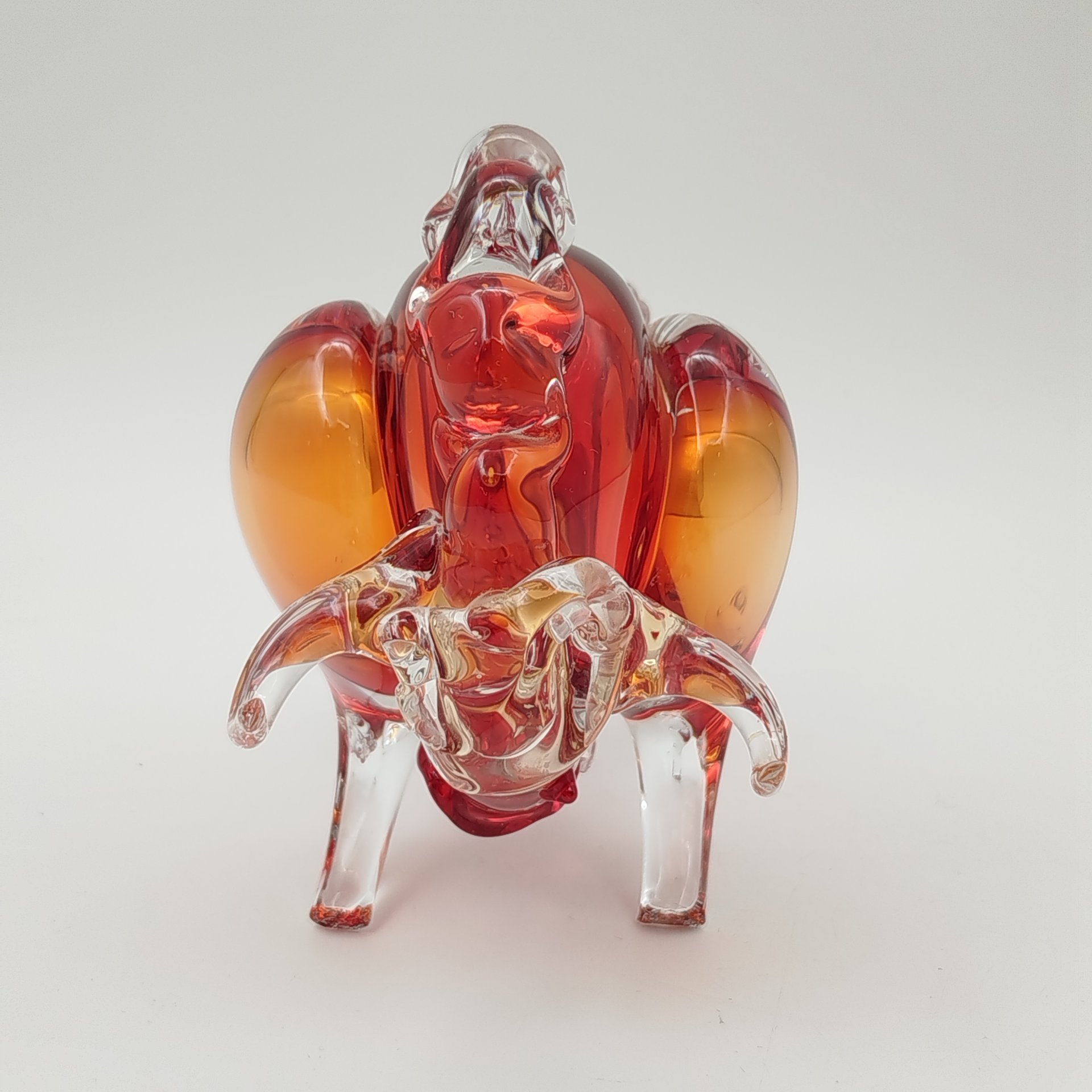 Статуэтка "Бизон", автор Муратов В.С., стекло, гутная техника, Гусевской хрустальный завод (Гусь-Хрустальный), СССР, 1970-1990 гг.