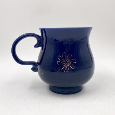 Чашка/кружка с золоченым декором, фарфор, золочение, крытьё кобальтом, Бронницкий завод фарфоровых изделий «Возрождение», СССР, 1971-1981 гг.