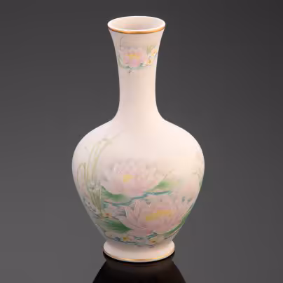 Ваза с изображением кувшинок, Porcelanas Ibis Aveiro Portugal
