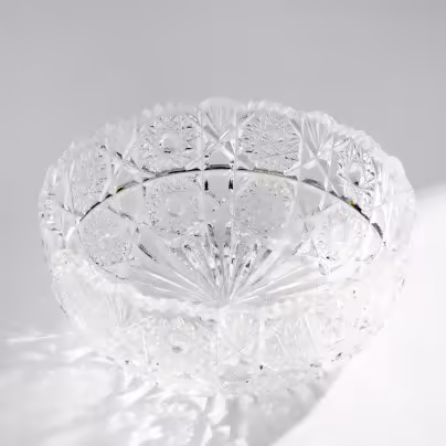 Салатник с рельефным декором, стекло, СССР, 1970-1990 гг.