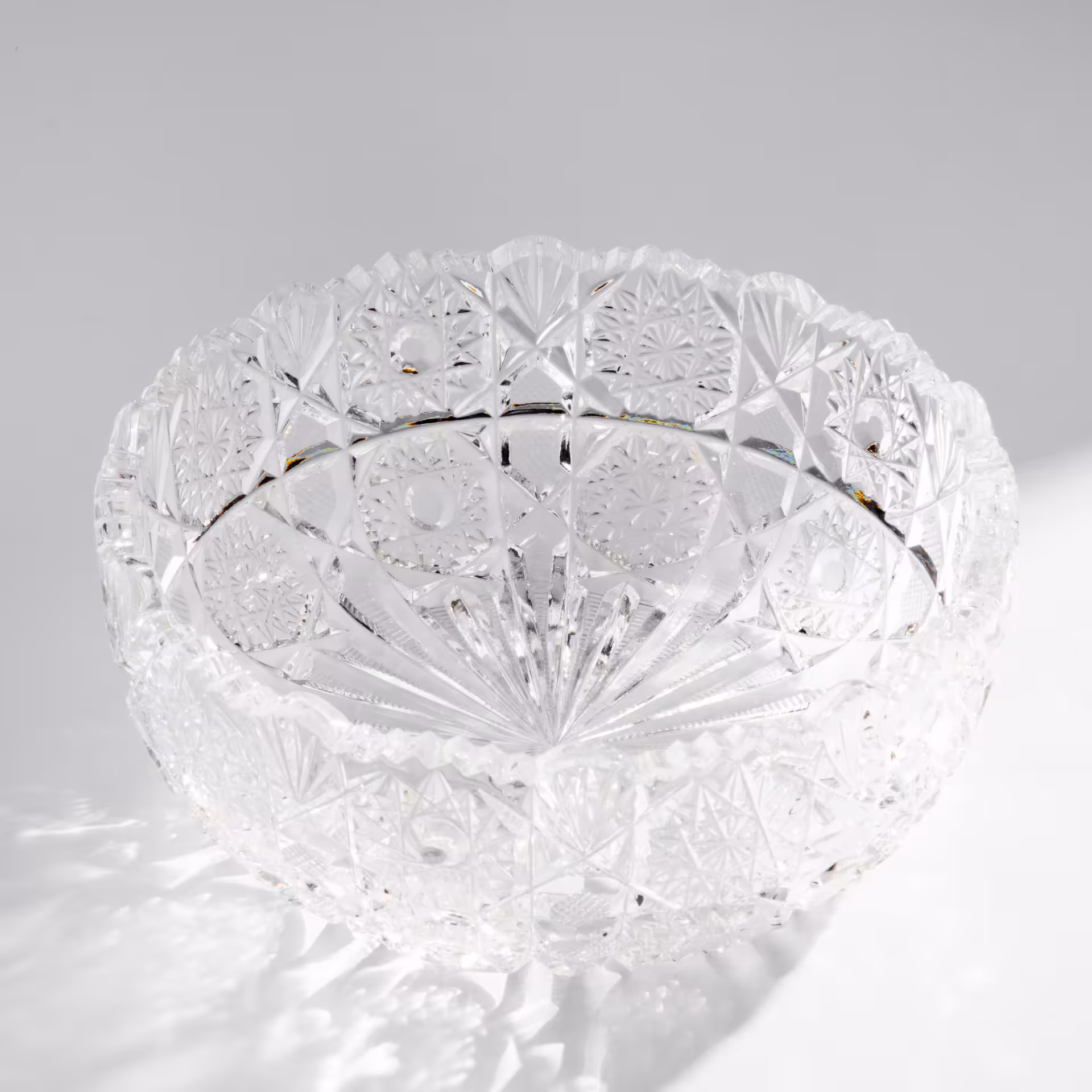 Салатник с рельефным декором, стекло, СССР, 1970-1990 гг.