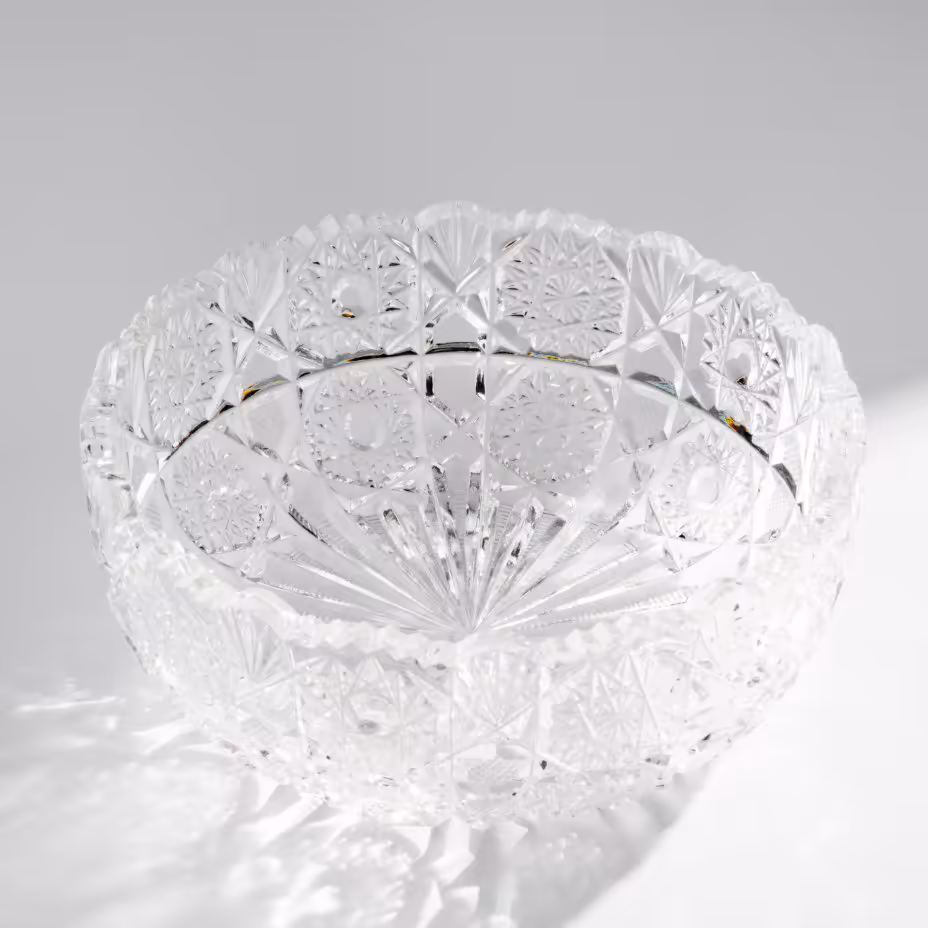 Салатник с рельефным декором, стекло, СССР, 1970-1990 гг.