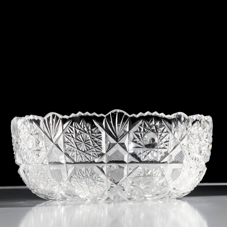 Салатник с рельефным декором, стекло, СССР, 1970-1990 гг.