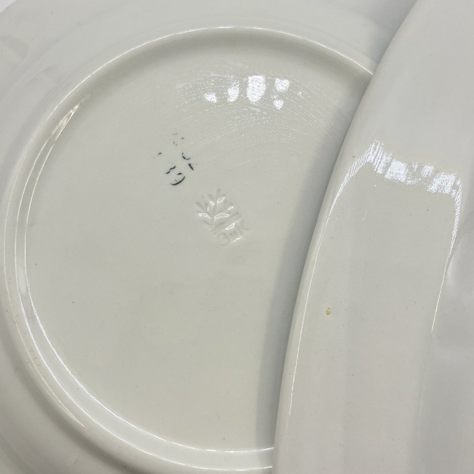 Набор из 5-ти тарелок (блюдо, суповая тарелка и 3 обеденных тарелки), в подборе, фаянс, Конаковский фаянсовый завод им. М.И. Калинина (ЗиК Конаково), СССР, 1974-1991 гг.