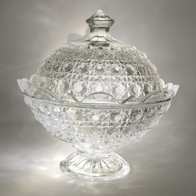 Конфетница "Шапка Мономаха", стекло, пресс, СССР, 1970-1990 гг.