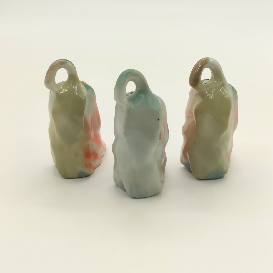 Набор из 3-х солонок "Перчик", фарфор, аэрография, Полонский завод художественной керамики (Полонное ЗХК), СССР, 1970-1990 гг.