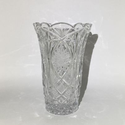 Ваза с резным декором, хрусталь, алмазная грань, СССР, 1970-1990 гг.
