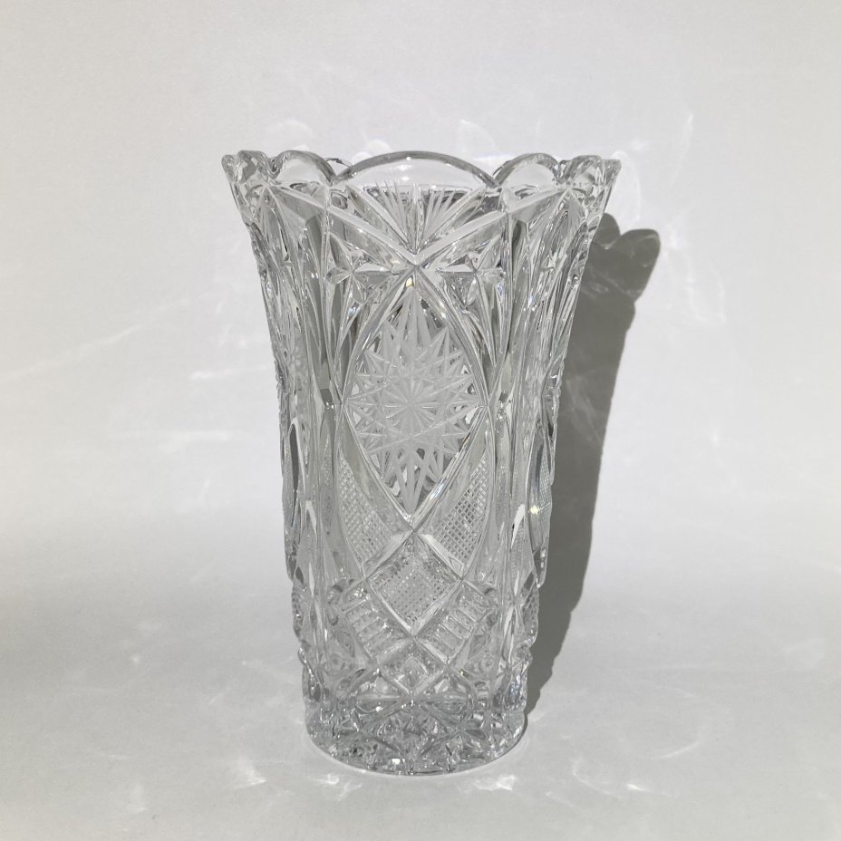 Ваза с резным декором, хрусталь, алмазная грань, СССР, 1970-1990 гг.