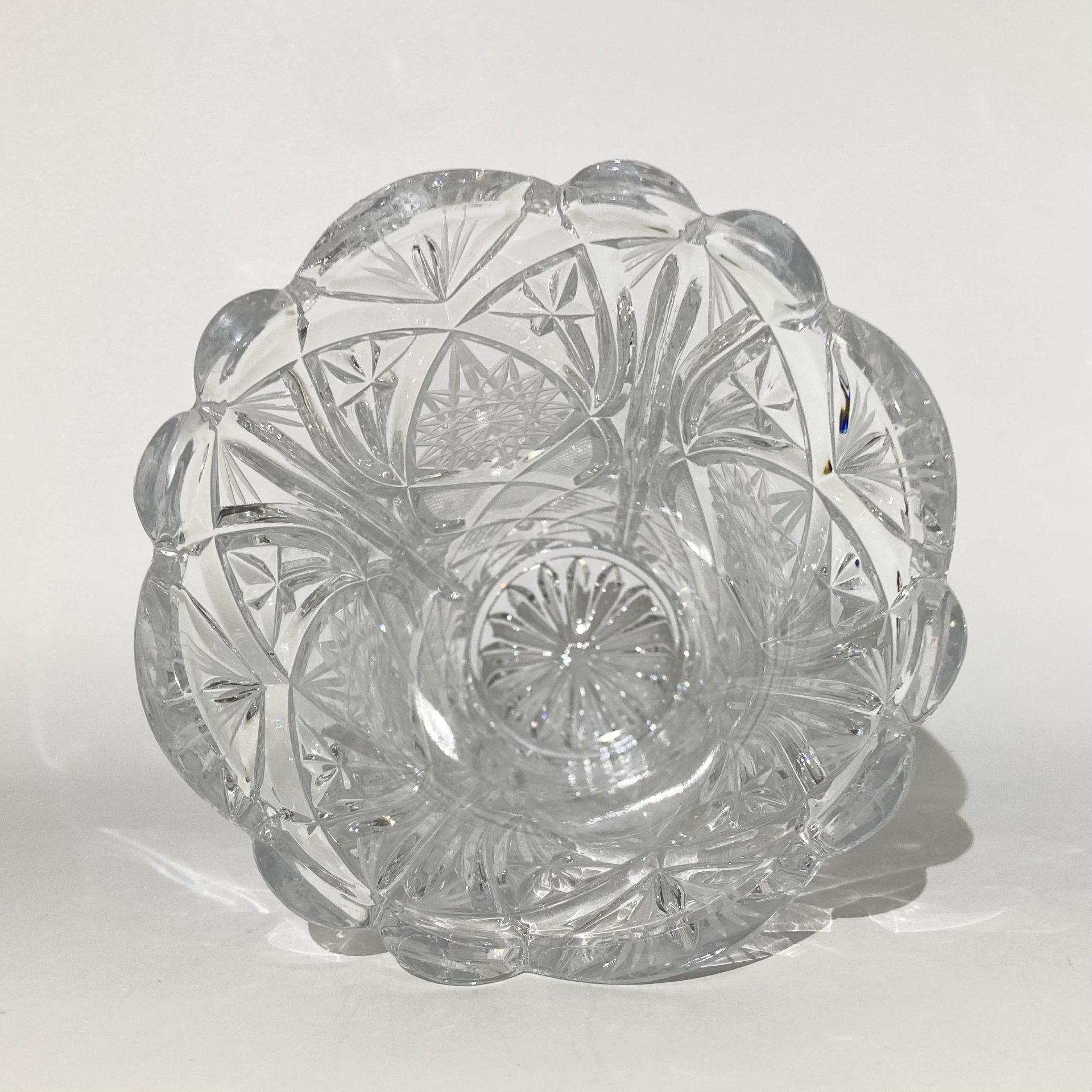 Ваза с резным декором, хрусталь, алмазная грань, СССР, 1970-1990 гг.