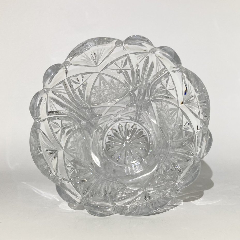 Ваза с резным декором, хрусталь, алмазная грань, СССР, 1970-1990 гг.
