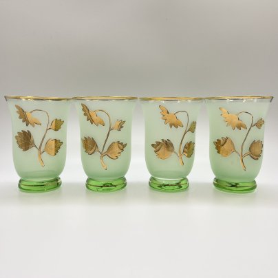 Набор стаканов с растительным декором на 4 персоны