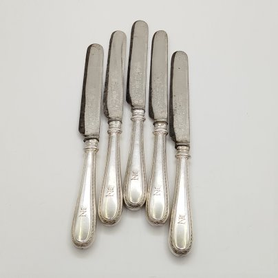 Набор ножей на 5 персон, с монограммой "Z" под графской короной, F. Disam Söhne