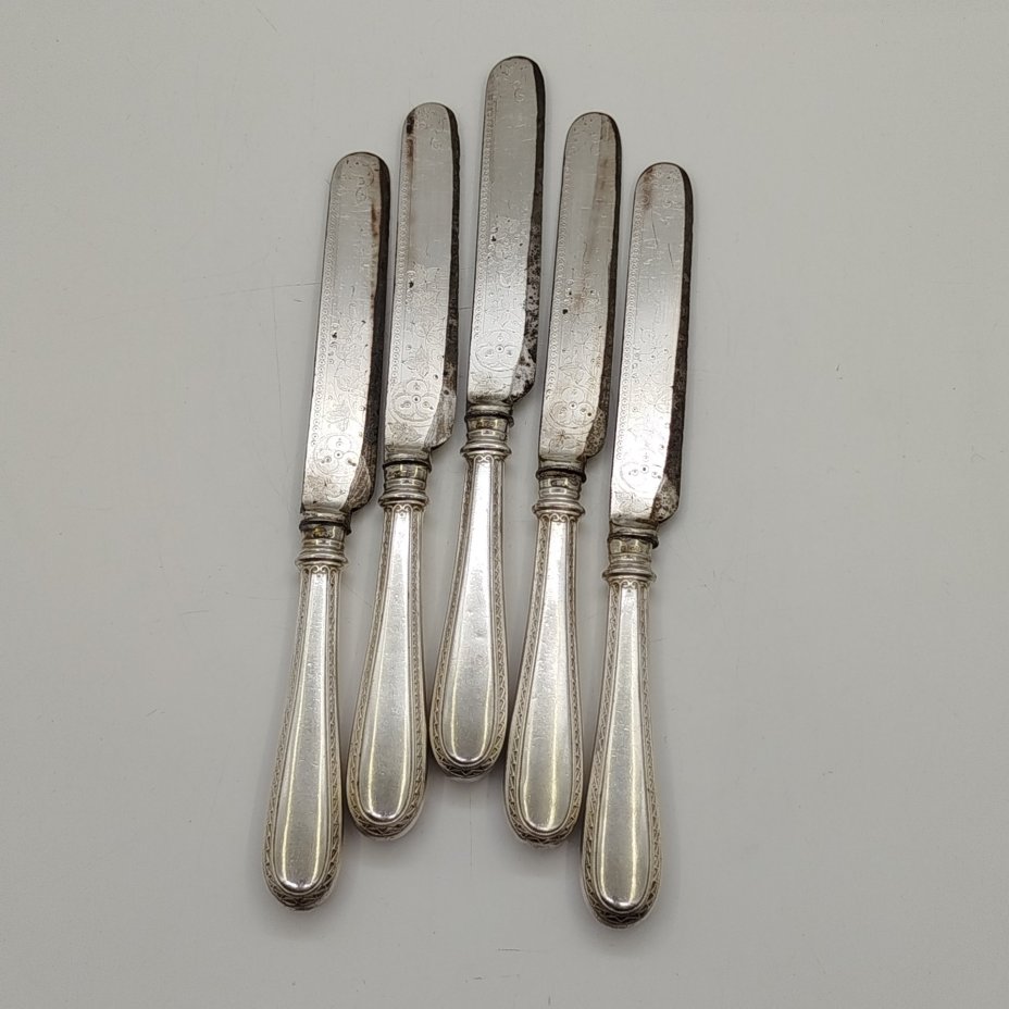 Набор ножей на 5 персон, с монограммой "Z" под графской короной, F. Disam Söhne