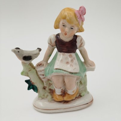 Статуэтка "Девочка с птичкой", фарфор, роспись, Германия, 1960-1990 гг.