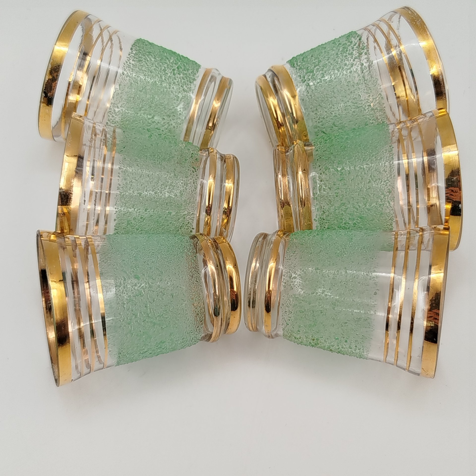 Набор из 6-ти стопок для крепких напитков, стекло, золочение, Завод «Красный Гигант», СССР, 1960-1980 гг.