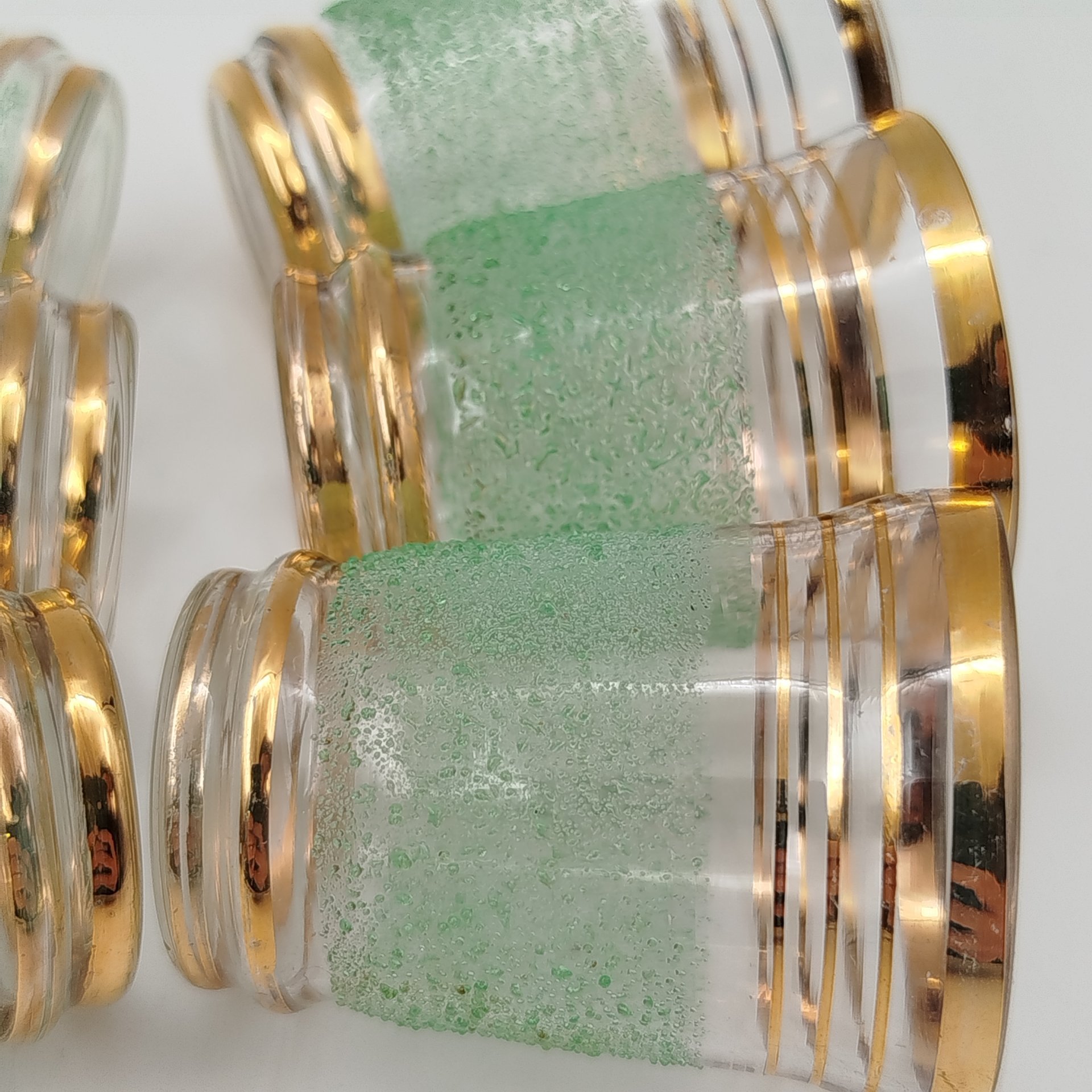 Набор из 6-ти стопок для крепких напитков, стекло, золочение, Завод «Красный Гигант», СССР, 1960-1980 гг.