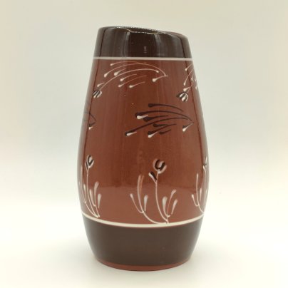 Ваза с растительным декором, керамика, глазурь, роспись, СССР, 1970-1990 гг.