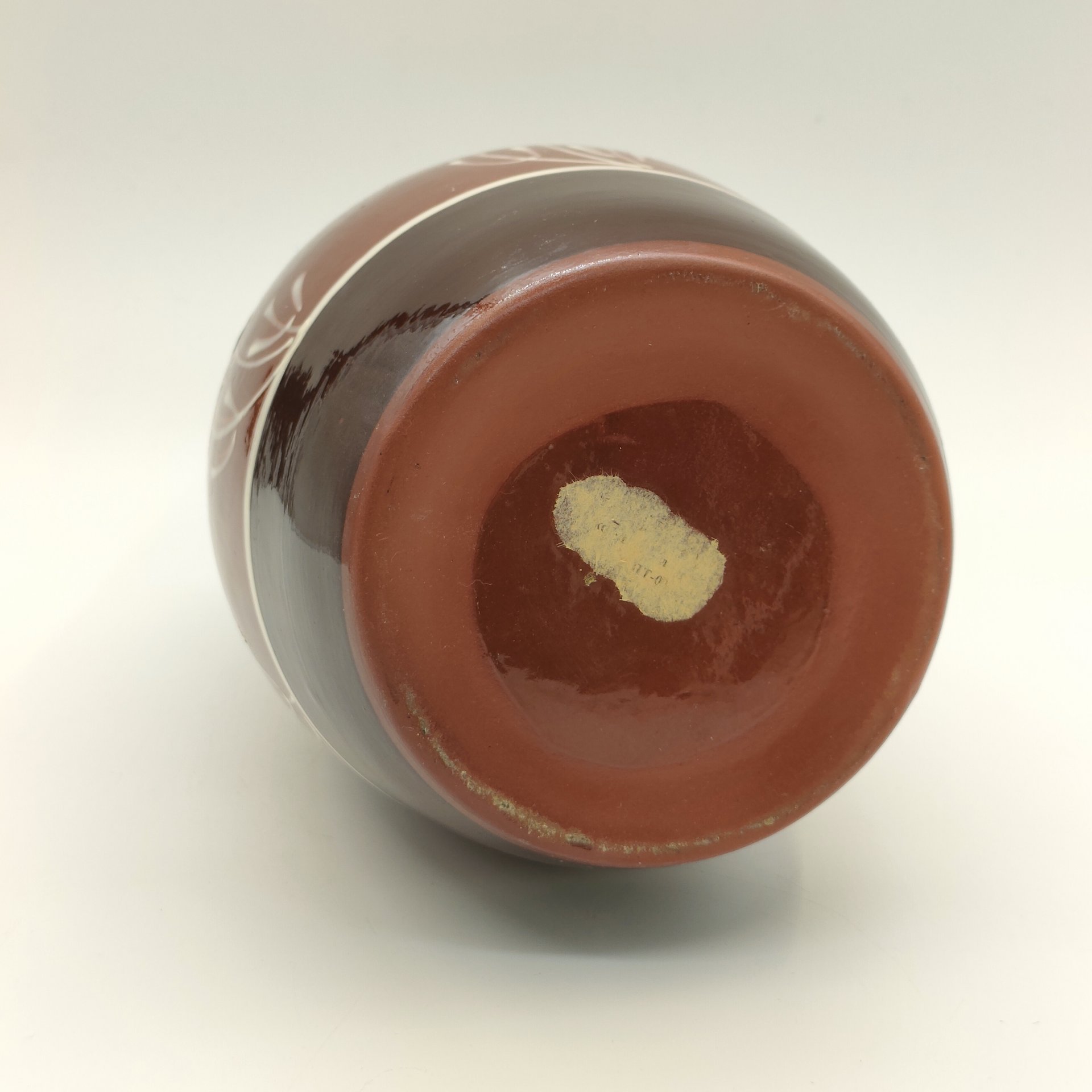 Ваза с растительным декором, керамика, глазурь, роспись, СССР, 1970-1990 гг.