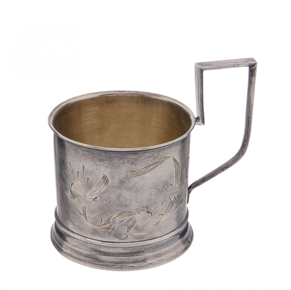 Подстаканник в стиле модерн, серебро 84 пр., Российская Империя, 1899-1908 гг.