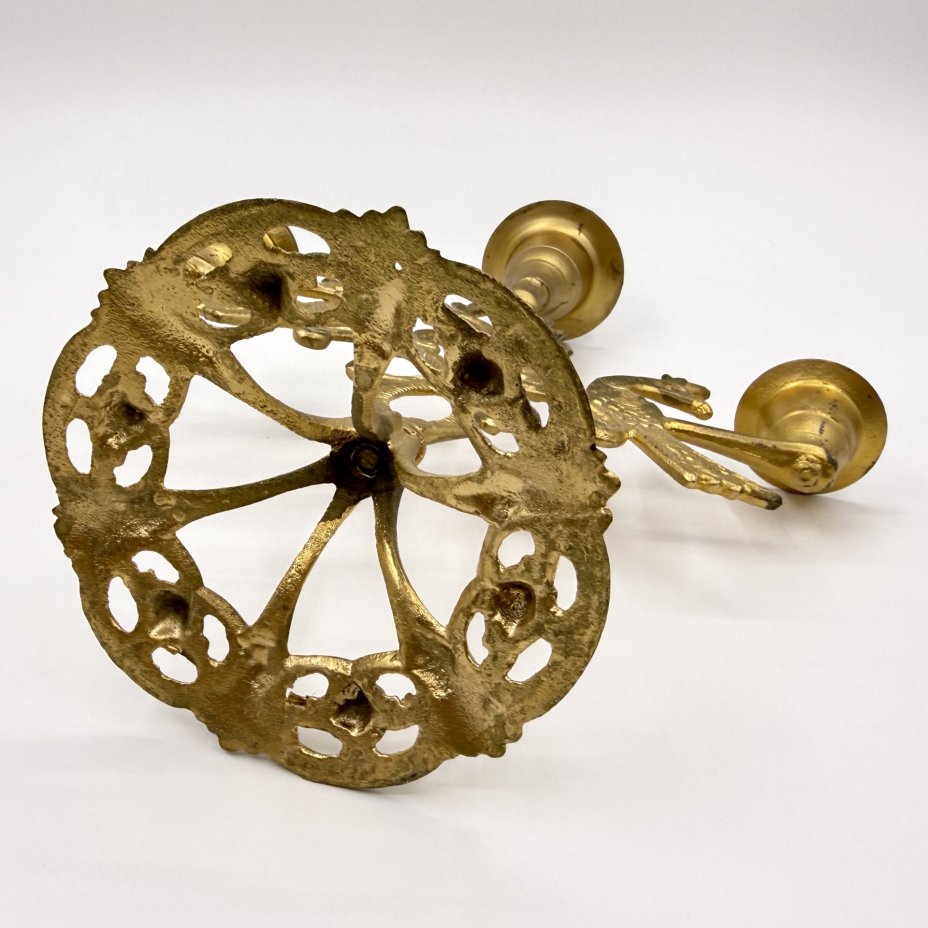 Подсвечник на 3 свечи (трикирий) "Птицы", металл, краска, Азия, 1970-1990 гг.