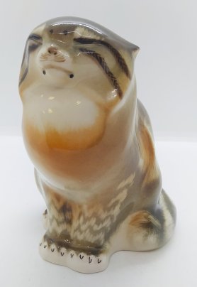 Статуэтка "Дикий камышовый кот" ("Манул"), скульптор Б.Я. Воробьев, Ленинградский фарфоровый завод (ЛФЗ)