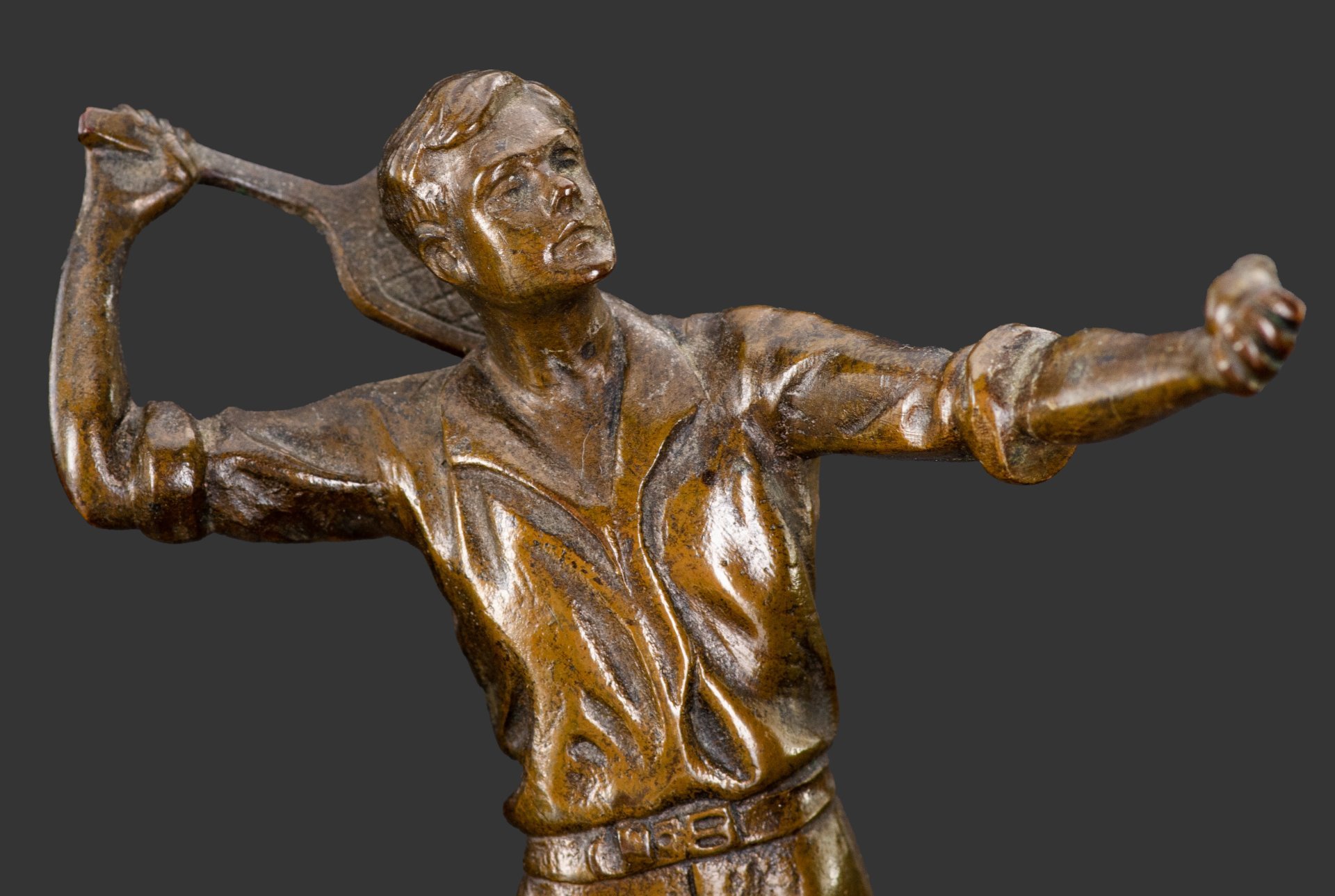 Статуэтка "Теннисист", шпиатр, камень, Западная Европа, 1950-1980 гг.
